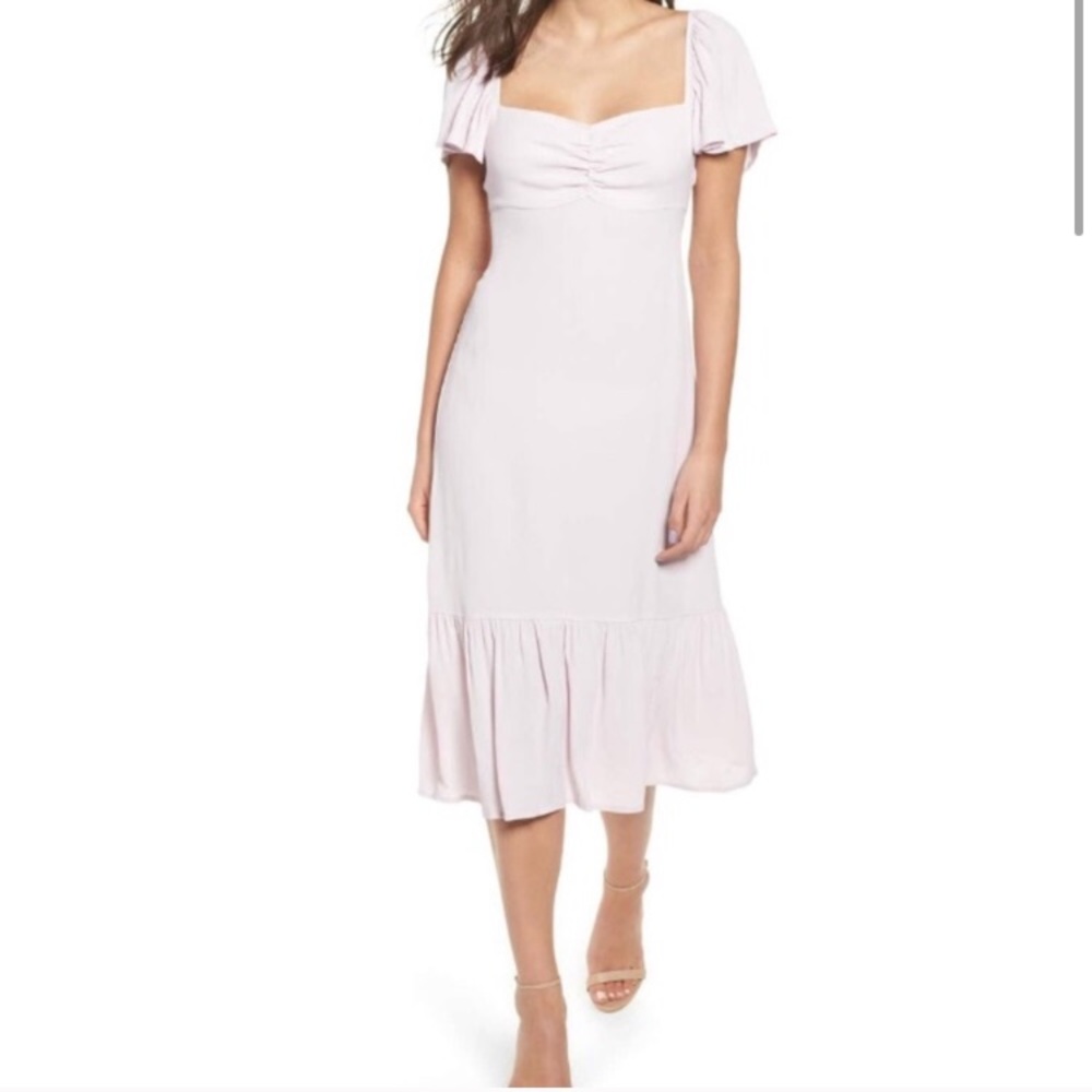 [SOLD] Leith Flutter Sleeve Purple Moss Dress